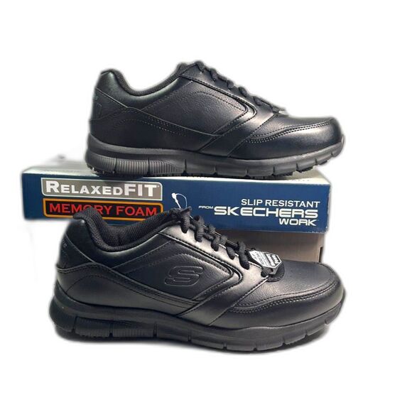 Skechers Men\'s Slip Resistant Memory Foam Black Work Shoes SZ 7 NEW main image 5